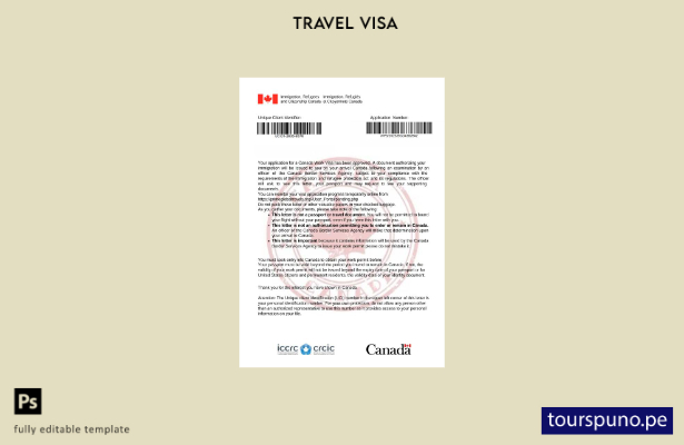 Plantilla de carta de aprobación de visa de Canadá lista para imprimir en format